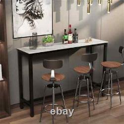 105cm High Top Marble Bar Stool Glossy Coffee Table Console Table Entryway Decor