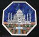 12 Inches Marble Side Table Top Taj Mahal Design Inlay Work Coffee Table For Bar
