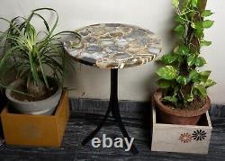 12x12 Wild Agate Side Table Top, Natural Agate Side Table, Round Agate table