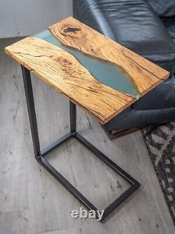 12x24 Epoxy Resin Table Top handmade Sofa Side C Table For Bedroom Decor