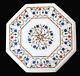 15 Inches Marble Coffee Table Top Nature Art Inlay Work Bar Side Table For Hotel