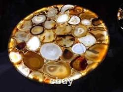 15x15 Natural Agate Coffee Table Top, Agate Center Table Top, Furniture Decors