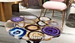 15x15 Purple Mix Agate Coffee Bar Table Top handmade Live Edge Art Café Decor
