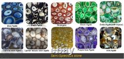 18 Natural Agate Stone Coffee Table Top Bar Countertops Agate Side Table Decors