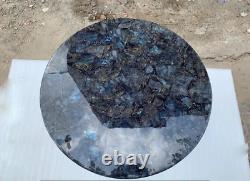18x18 Labradorite Round Table Top Custom Handmade Gemstone Work Home Decor