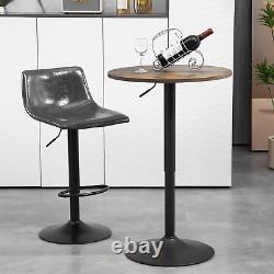 23.6Inches round Cocktail Bar Table with Metal Base, Tall Bistro Pub Table, Adju