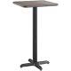 24 Square Ash Laminate Table Top With Base Bar Height Restaurant Table