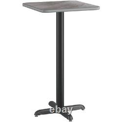 24 Square Gray Laminate Table Top With Base Bar Height Restaurant Table