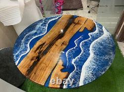 30 Blue Epoxy Bar Coffee Table Top Handmade Ocean Beach Resin River Countertop
