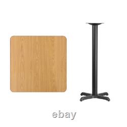 30 Square Natural Laminate Table Top With Base Bar Height Restaurant Table