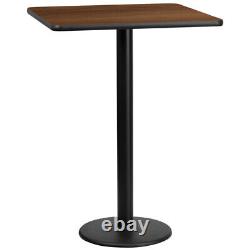 30 Square Walnut Laminate Table Top With Base Bar Height Restaurant Table