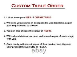 30x30 Ocean Epoxy Top Handmade Center Coffee/Dining Table Resin Bar Table Top