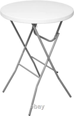 32In Cocktail Table, round High Top Folding Table, Indoor Outdoor Plastic Bar He