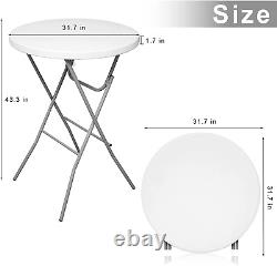 32In Cocktail Table, round High Top Folding Table, Indoor Outdoor Plastic Bar He