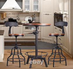 33.5-39.4 Inch Tall Industrial Bar Table-Adjustable Bar Height Bistro Whiskey Pu