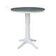 36 Round Top Pedestal Table Bar Height White/heather Gray