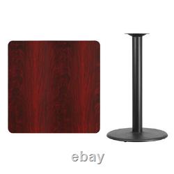 36 Square Mahogany Laminate Table Top With Base Bar Height Restaurant Table