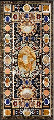 36 x 84 Inches Bar Table for Hotel Decor Marble Dining Table Top Pietra Dura Art