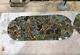 36x12 Labradorite Stone Oval Coffee Table Top, Marble Agate Console Bar Table