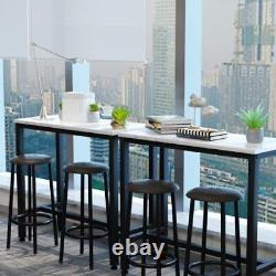 39.3'' Bar Table Set of 2, Faux Marble Table Top, PU Leather Stools, 3 Piece Pub