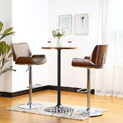 39.5 H Modern round Pub Table, Round Bar Table Wood Top with Black Metal Leg and