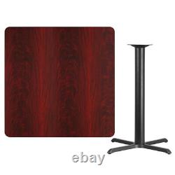 42 Square Mahogany Laminate Table Top With 33 X 33 Bar Height Table Base