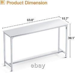 63 in Bar Counter Table Rectangular for High Top Kitchen & Dining With Sturdy Leg