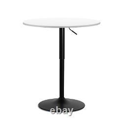 Adjustable Counter Height Bar Cocktail Table White Wood Tabletop for Pub Kitchen