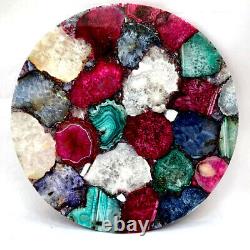 Agate Table Top Mix Round Coffee Geode Center Stone Decors Side Home Natural