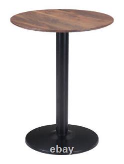 Alto Bistro Table Brown & Black 101740 Zuo Modern Round Hi-top Bar Table