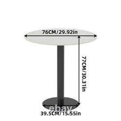 Anti-Tipping Bistro Bar Table Stone-Top OfficeTable DiningTable withSteel Pedestal