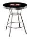 Black And Chrome Round Bar Table With Novelty Theme Decal Logo Withglass Option