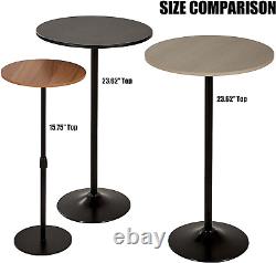 Bar Table 15.75Inch Small round Top Adjustable Height 22.64-33.46In Multifunctio