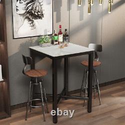 Bar Table High Marble Top Pub Table Cocktail Table Dining Table Sturdy Metal Leg