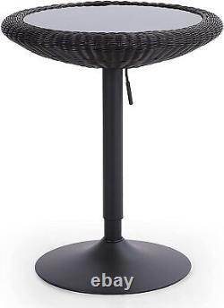 Bar Table Round Pub Table Height Adjustable Rattan Kitchen Table