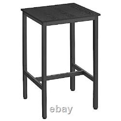 Bar Table, Small Kitchen Dining Table, High Top Pub Table, Ebony Black + Black