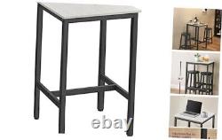 Bar Table, Small Kitchen Dining Table, High Top Pub Vintage White + Black
