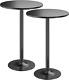 Bistro Pub Table 2 Pack Round Bar Height Cocktail Table Metal Base Mdf Top Obsid