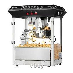 Black 8 Oz Hot & Fresh Counter Top Bar Style Popcorn Popper Machine Table Top