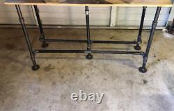 Black Pipe Table Base Kit 3/4 X 66 long X 24 wide X 40 tall Bar Height