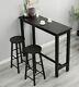 Black Table Top Bar Table With 2 Bar Chairs, High Quality Breakfast Table Sets