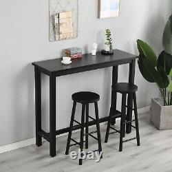 Black Table Top Bar Table with 2 Bar Chairs, High quality Breakfast Table Sets