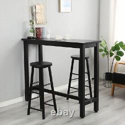 Black Table Top Bar Table with 2 Bar Chairs, High quality Breakfast Table Sets