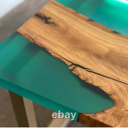 Clear Epoxy Resin Console Bar Table Top, Wooden Table Top, Handmade Furniure Top