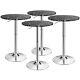 Costway 4pcs Swivel Adjustable Bar Table Round Pub Table Withfaux Marble Top Black