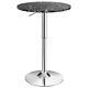 Costway Bar Table 36 X 24 Metal Frame With Round Wood Top Swivel Black Finish