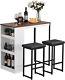 Dining Table Set Kitchen Bar Table Storage Shelves Wood Counter Height Table Top