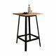 Durable Square Natural And Black High Top Bar Table