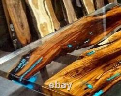 Epoxy Clear Table Top Resin Crystal Rectangle Dining Bar Table for Resorts