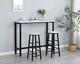 Fits Faux Marble Black Bar Table & 2 Chairs Kitchen Set